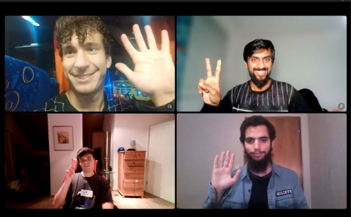 Top row (from left): Christian Militaru and Kaushik Manjunatha Bottom row (from left): Sergei Voloboev and Uzair Majid