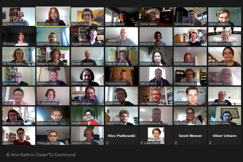 Das Team des ML2R kam virtuell mit Mitgliedern seines wissenschaftlichen Beirates zusammen.